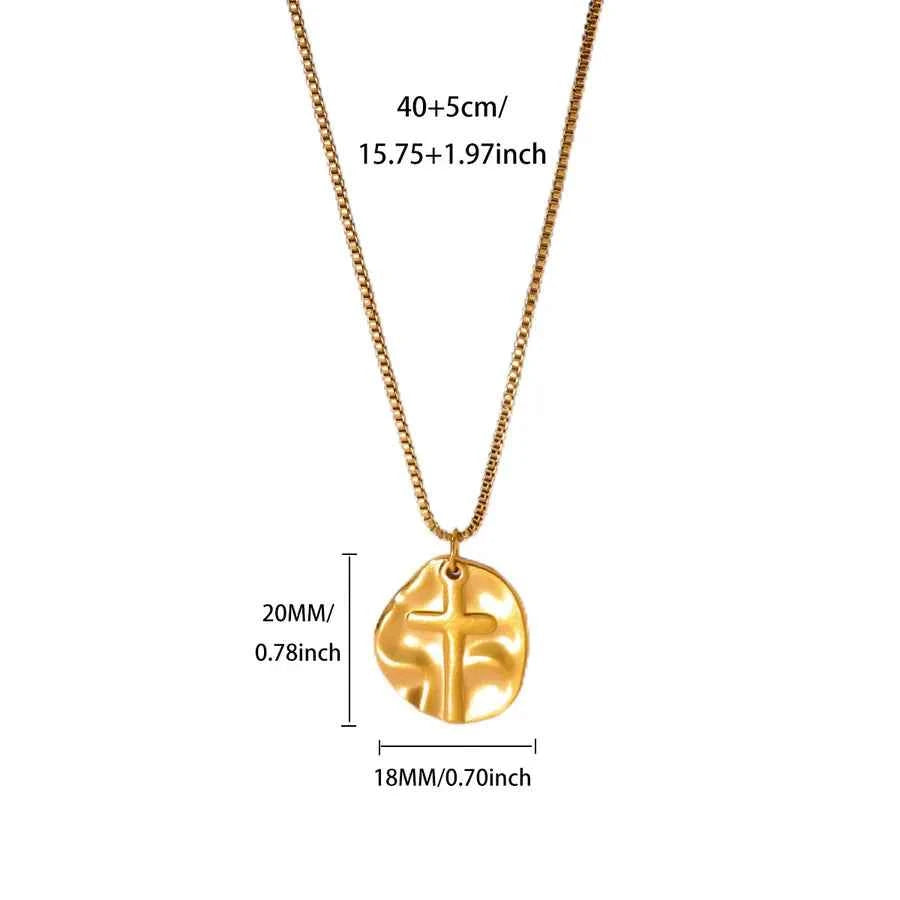 18K Gold Plated Cross Pendant Necklace for Women