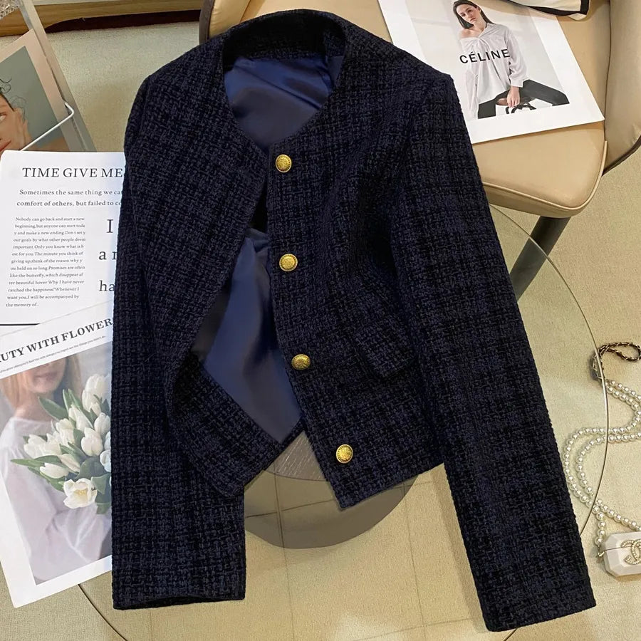Dark Blue Casual Blazer for Women Navy Blue