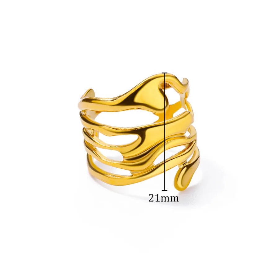 18K Gold Plated Stainless Steel Open Ring 5