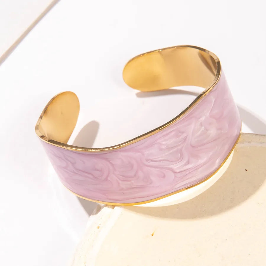 Unisex Titanium Steel Wide Cuff Bracelet WSZ067-4 Adjustable Opening