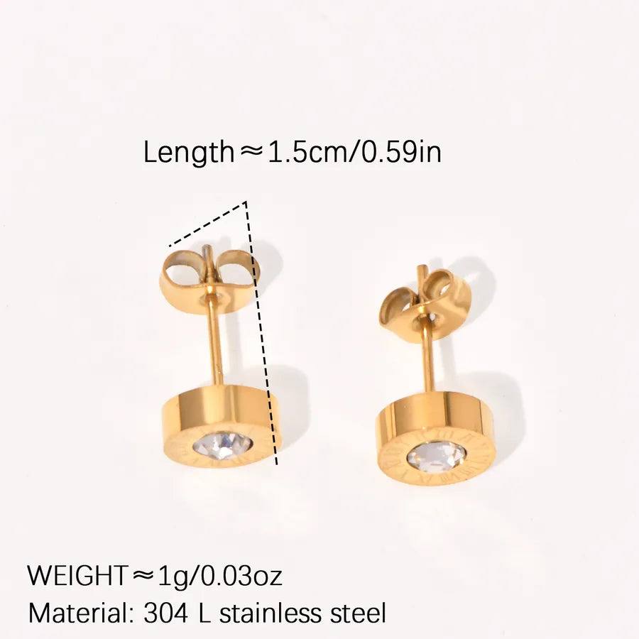 18K Gold Plated Titanium Steel Stud Earrings