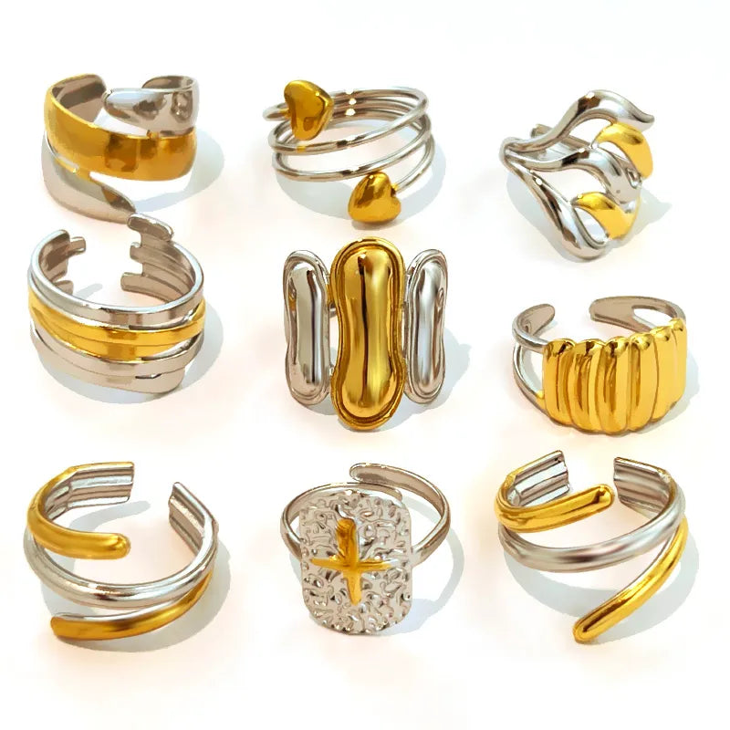 Unisex Geometric Titanium Steel Ring