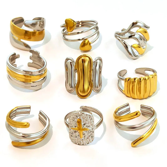 Unisex Geometric Titanium Steel Ring