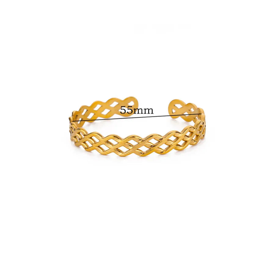 18K Gold Plated Hollow Chain Bracelet for Women B1639G