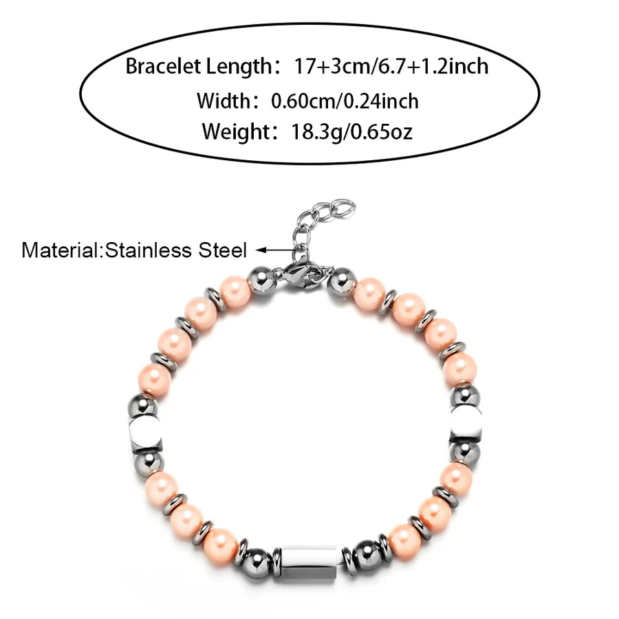 Colorful Stainless Steel Geometric Bracelet B02732S-D