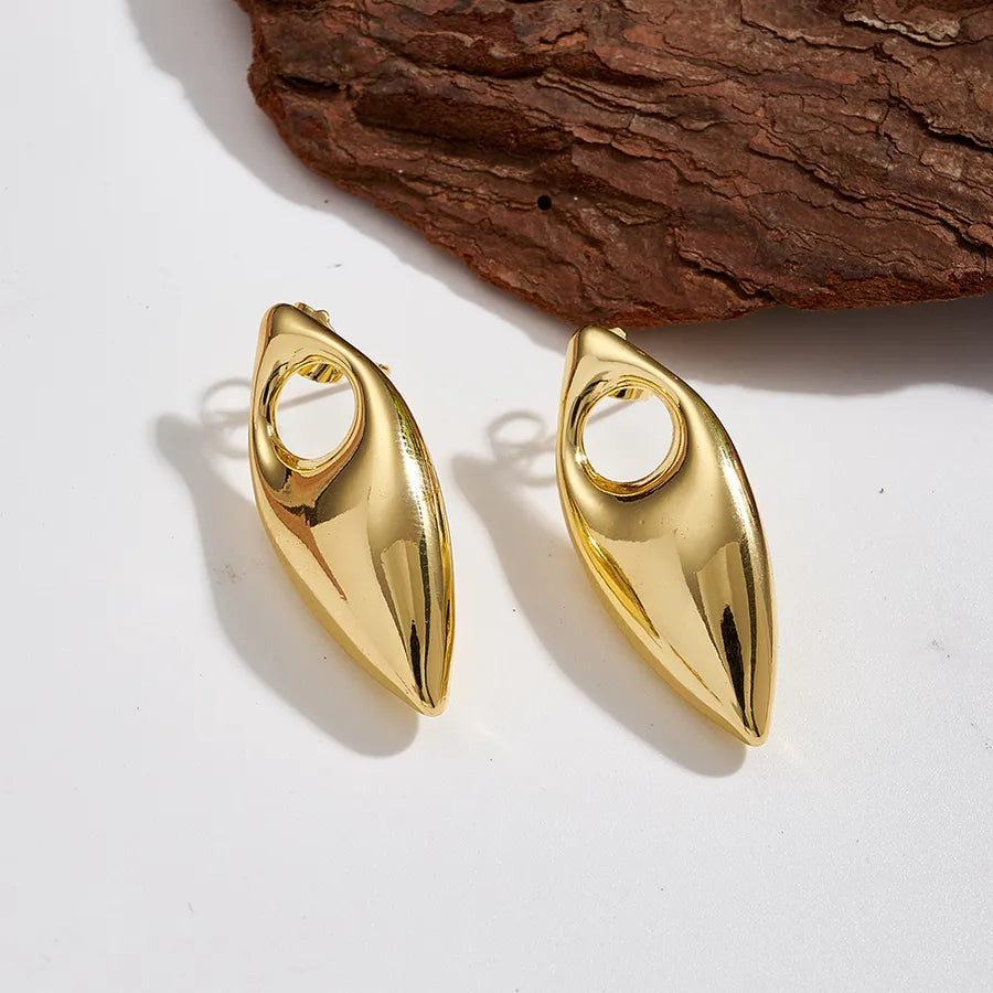 Gold Twisted Rhinestone Hoop Earrings