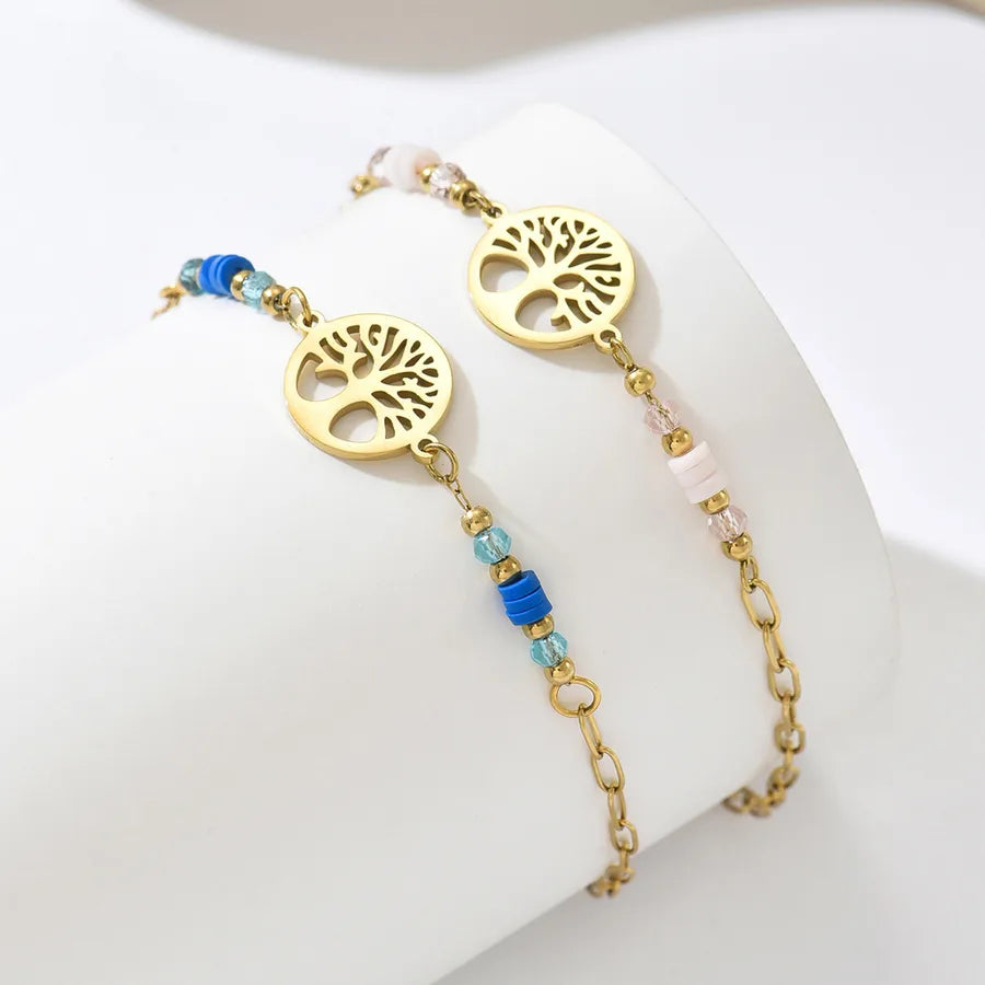 Tree of Life Beaded Bracelet – Pink or Blue