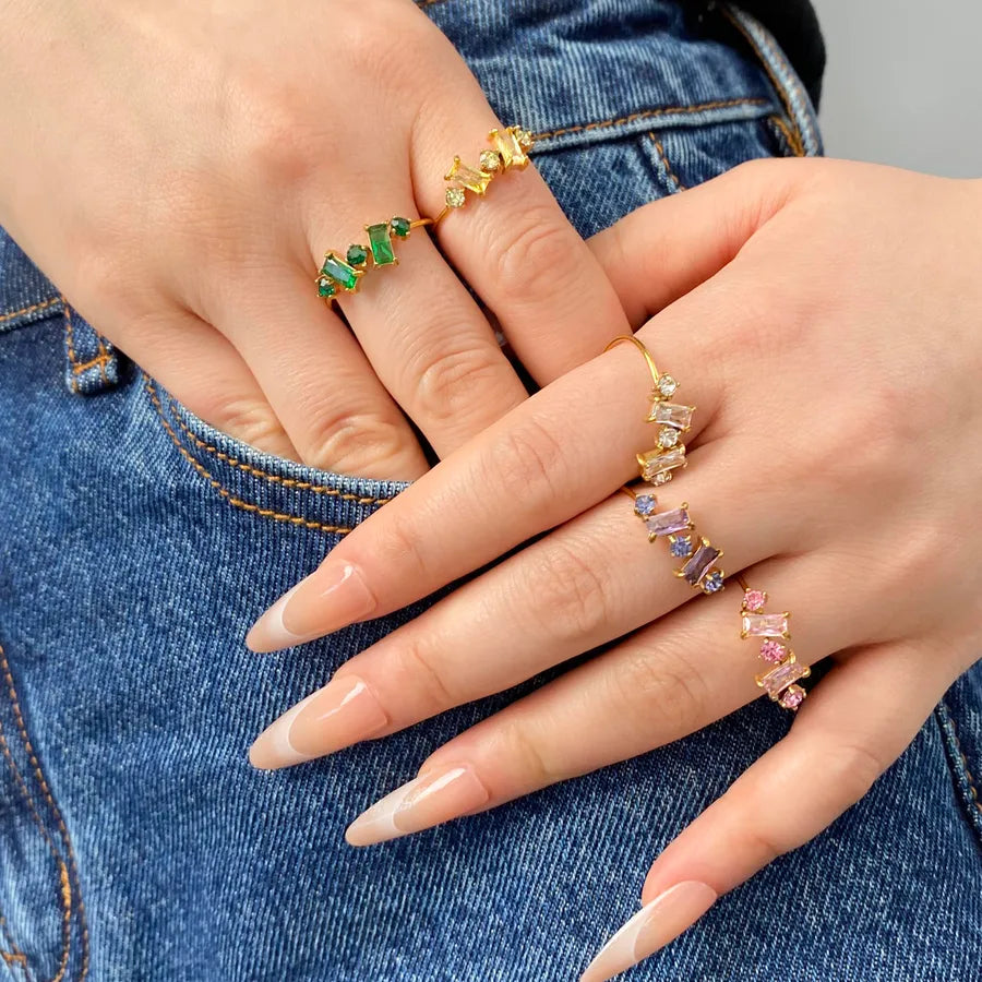 18K Gold Plated Titanium Steel Geometric Ring