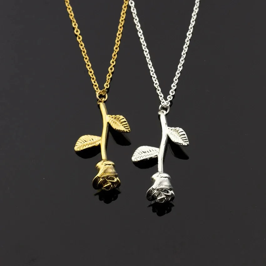 Rose Pendant Stainless Steel Necklace