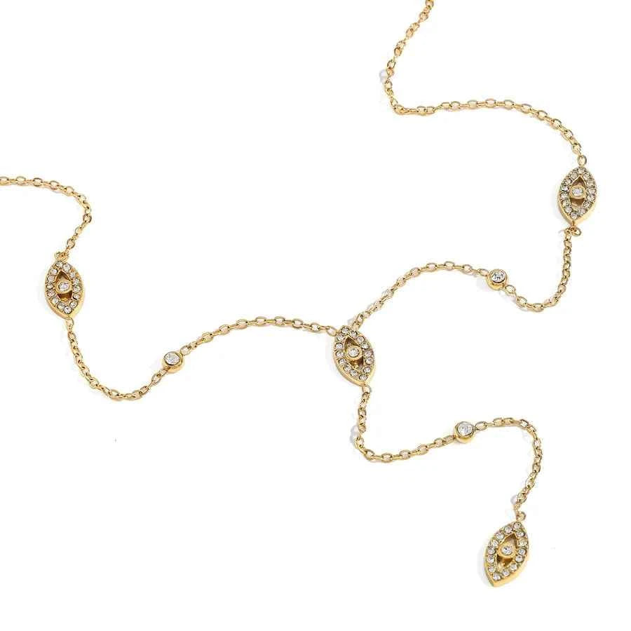 18K Gold Plated Stainless Steel Heart Bow Necklace