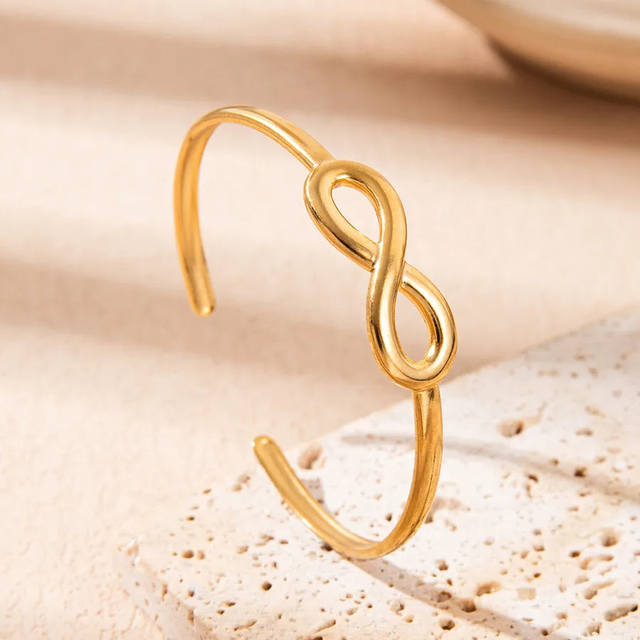 18K Gold Snake Bangle Bracelet for Women Infinity Bracelet