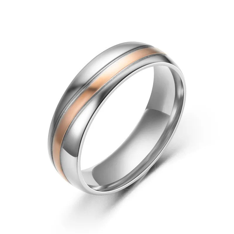 Rose Gold Stainless Steel Couple Rings Men's