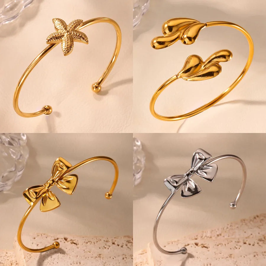 18K Gold Plated Butterfly & Starfish Bracelet