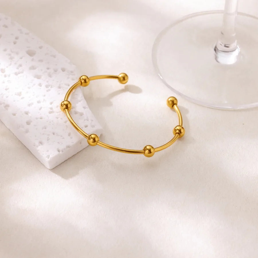 18K Gold Plated Stainless Steel Open Bangle