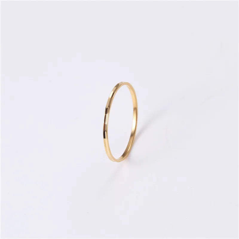 18K Rose Gold Geometric Titanium Steel Ring
