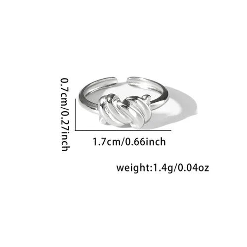Titanium Steel Fish Tail Ring for Women Adjustable Opening TYR0350$