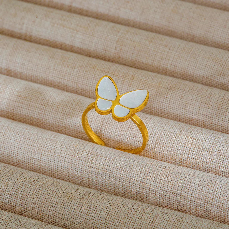 Adjustable 18K Gold Stainless Steel Ring 345