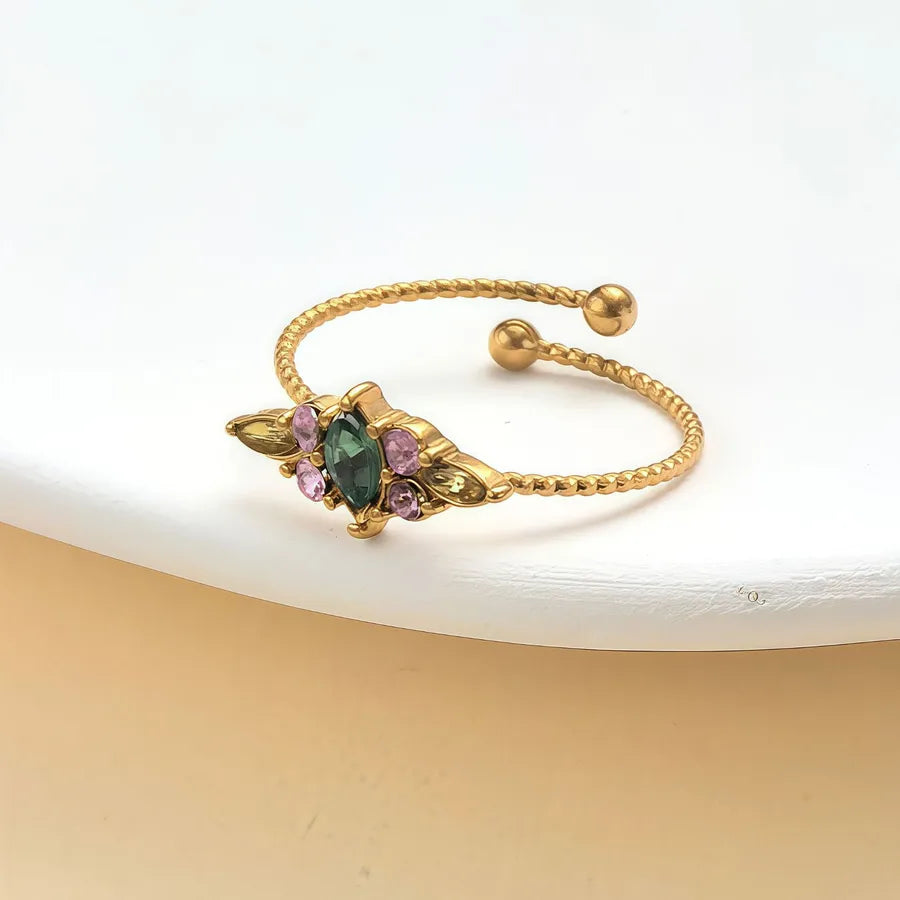 Elegant Rhinestone Knot Stainless Steel Ring JZ-25-09-044