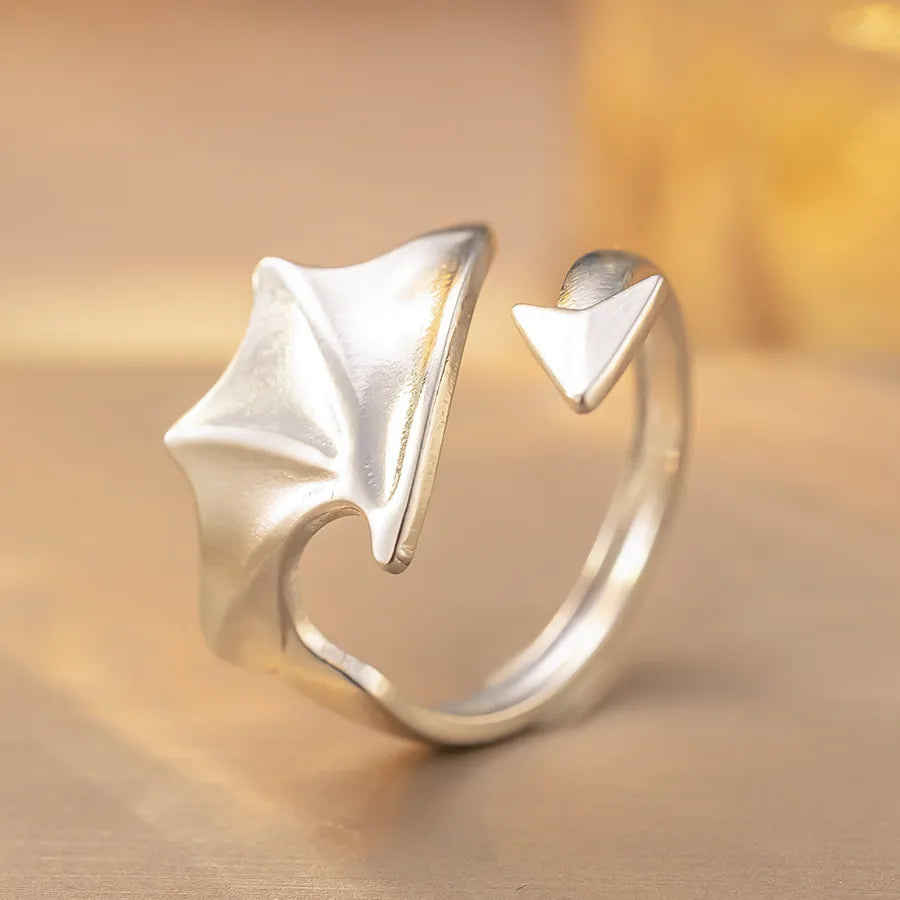 18K Gold Titanium Steel Geometric Open Ring K286 Steel Color Ring Open