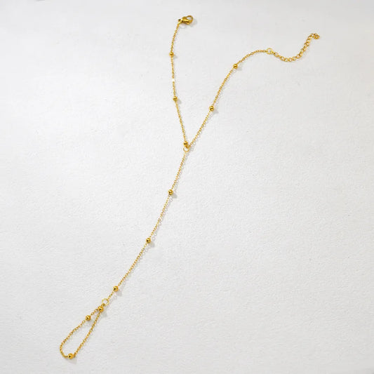 Gold Stainless Steel Finger Chain Bracelet