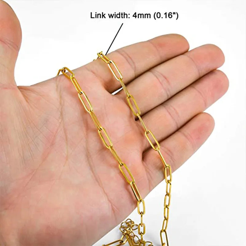 Unisex Stainless Steel Geometric Chain Necklace