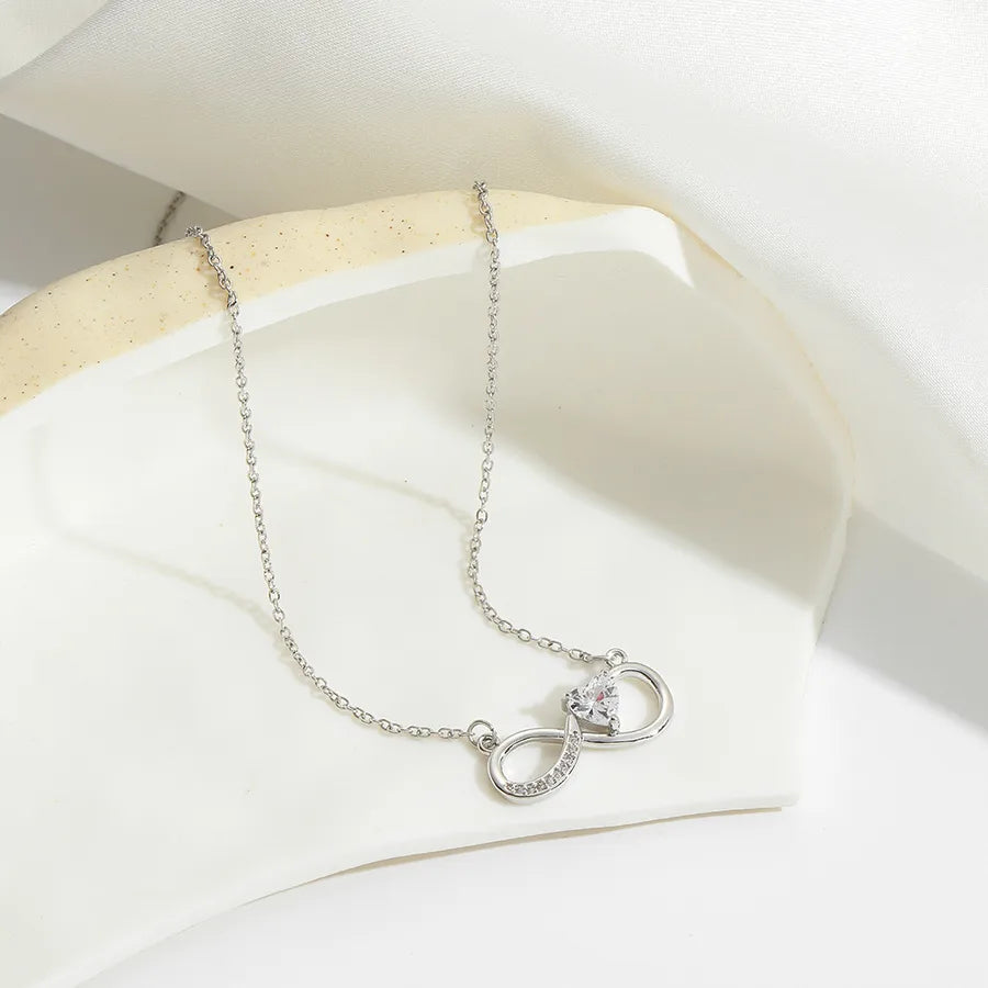 Heart Zircon Pendant Necklace – 18K Gold Plated