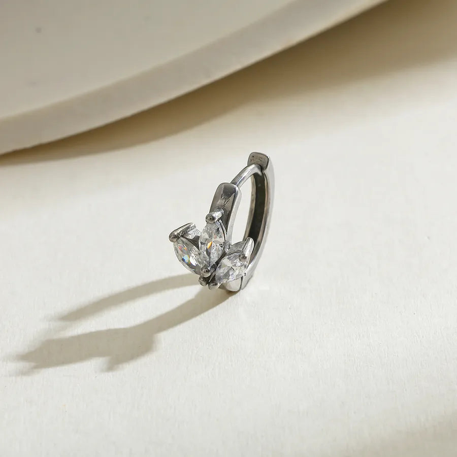 18K Gold Plated Heart Geometric Earrings Round Steel Color-15.83*12.99*8.28mm