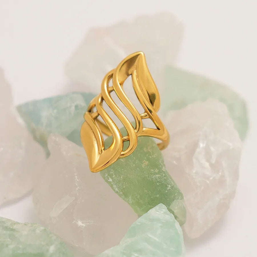 18K Gold Plated Retro Open Ring for Women