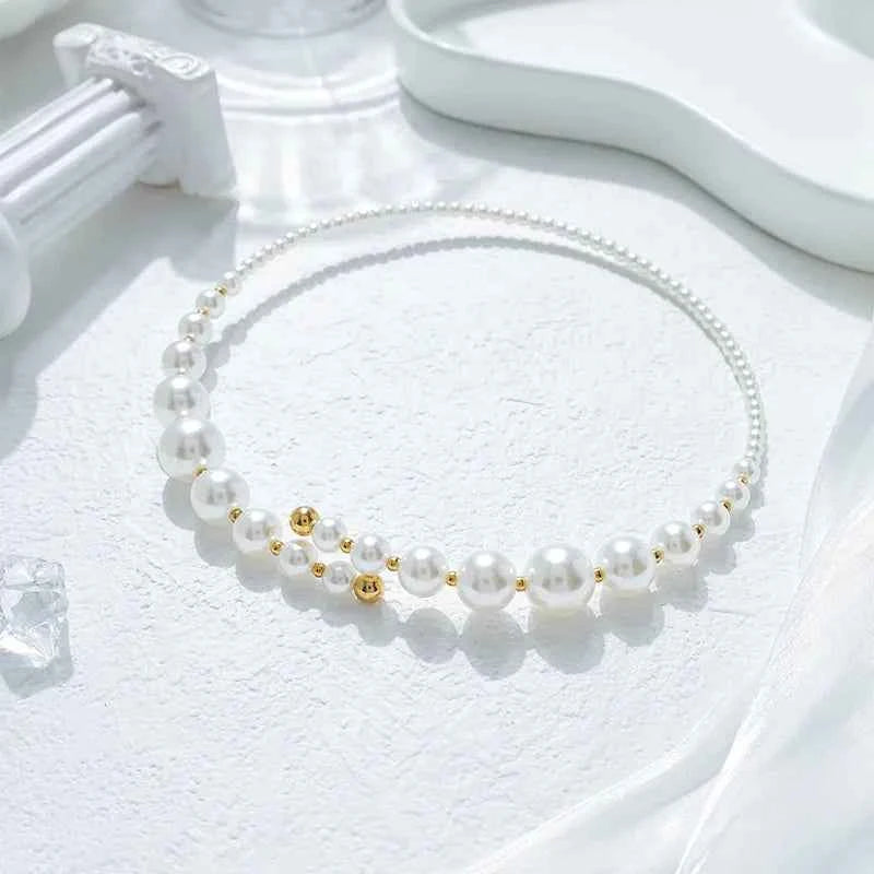 18K Gold Plated Pearl Choker Necklace