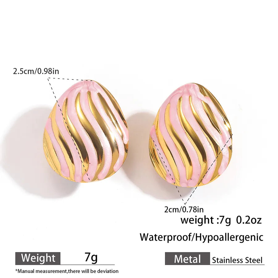 Gold Plated Titanium Steel Drop Earrings 8#