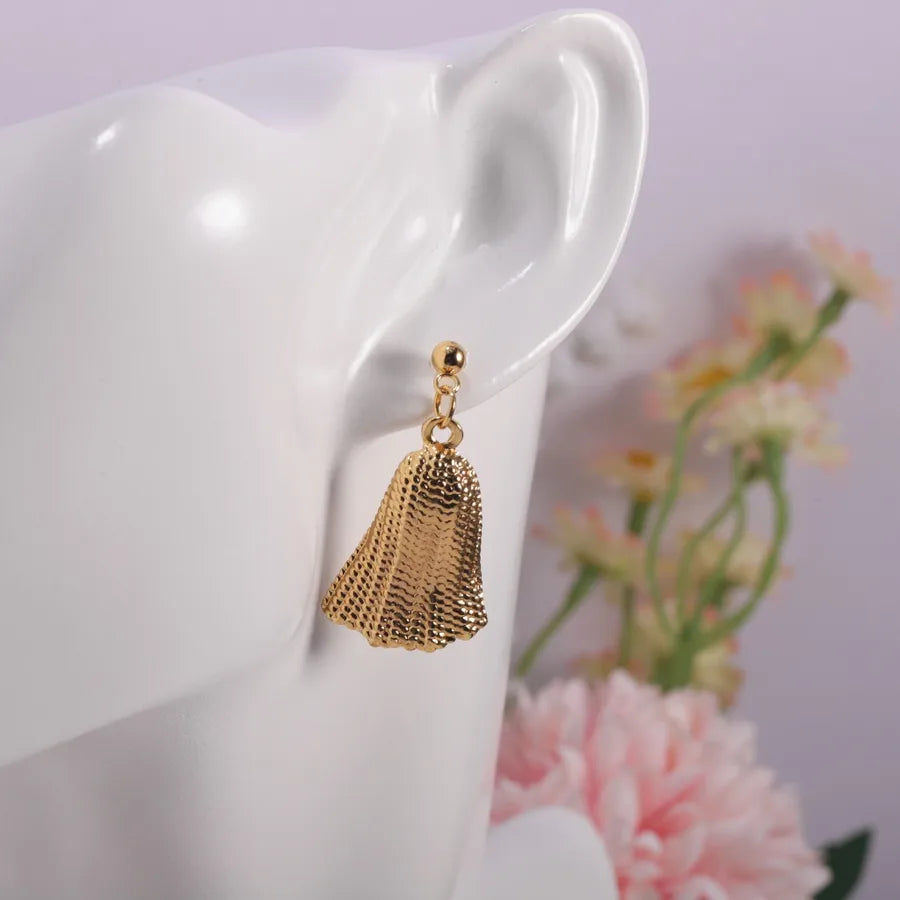 Gold Starfish Shell Drop Earrings