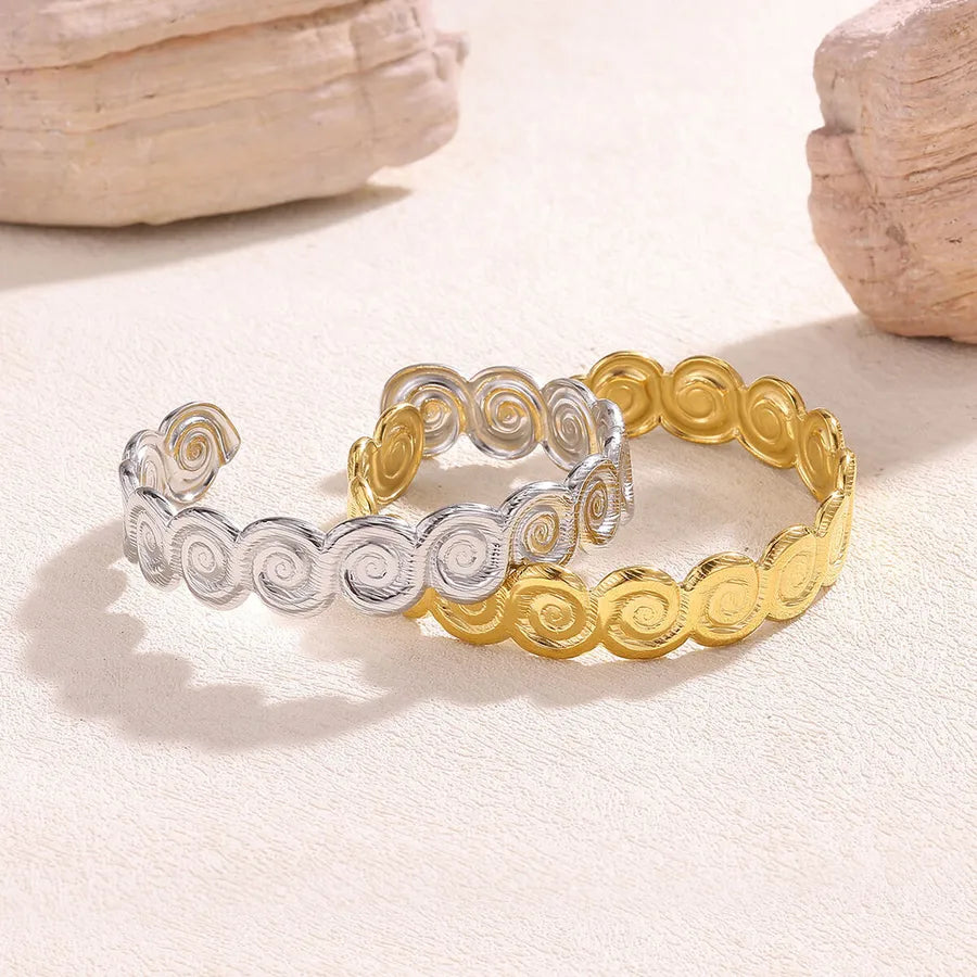 Women's Stainless Steel Open Bangle Bracelet