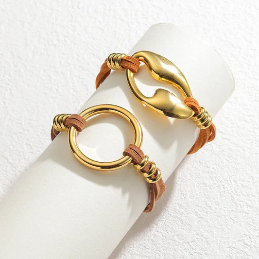 Geometric Velvet Rope Bracelet – 18K Gold Plated