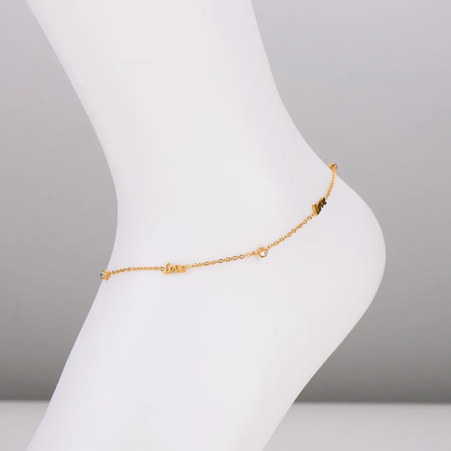 18K Gold-Plated Love Anklet for Women