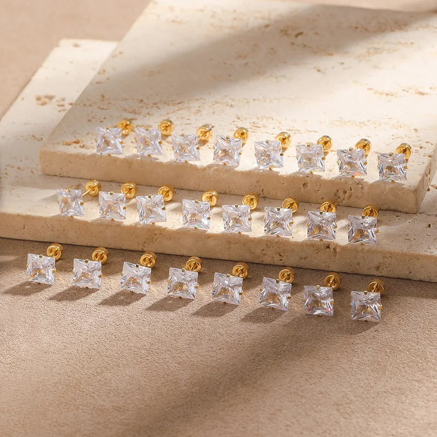 12 Pairs Hypoallergenic Zirconia Stud Earrings