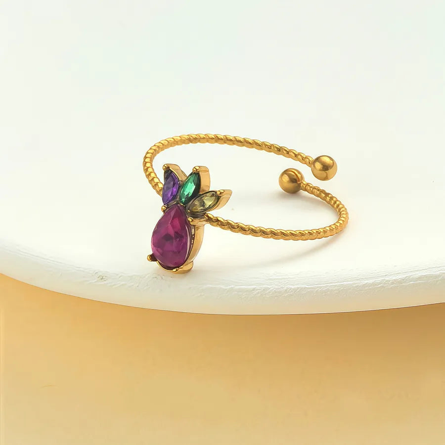 Elegant Rhinestone Knot Stainless Steel Ring JZ-25-09-035