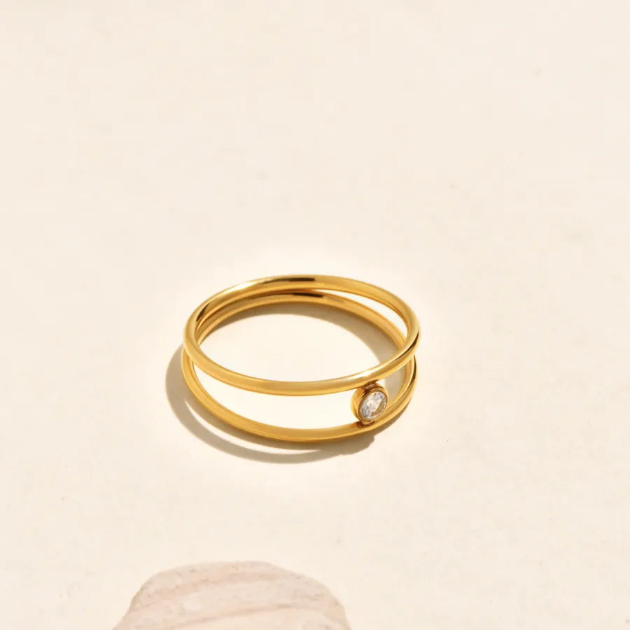 Double Layer Gold Heart Ring for Women 5772601