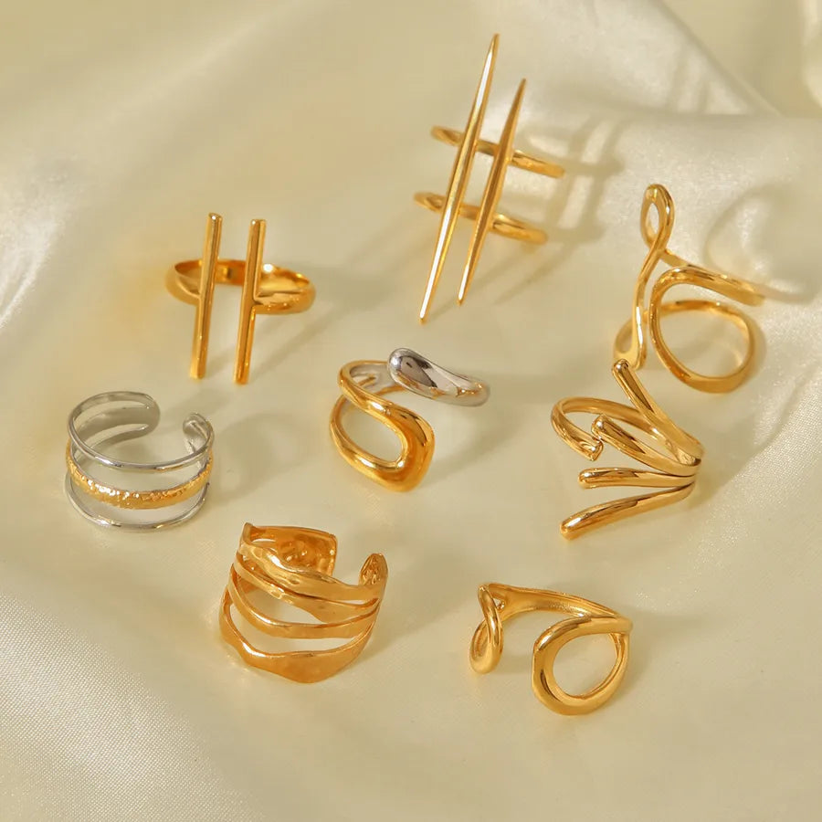 18K Gold PVD Coated Irregular Open Ring