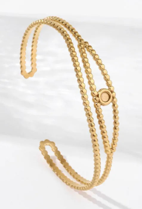 Unisex Titanium Steel Wide Cuff Bracelet WSZ001-1 Adjustable Opening