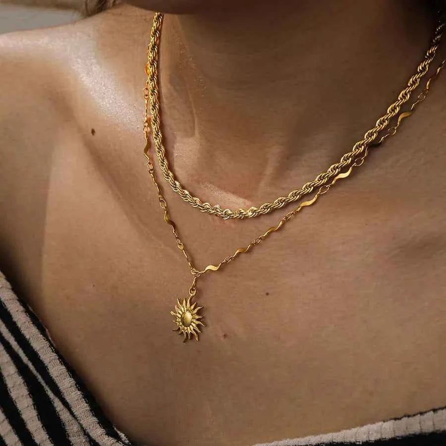 18K Gold Plated Stainless Steel Twist Necklace