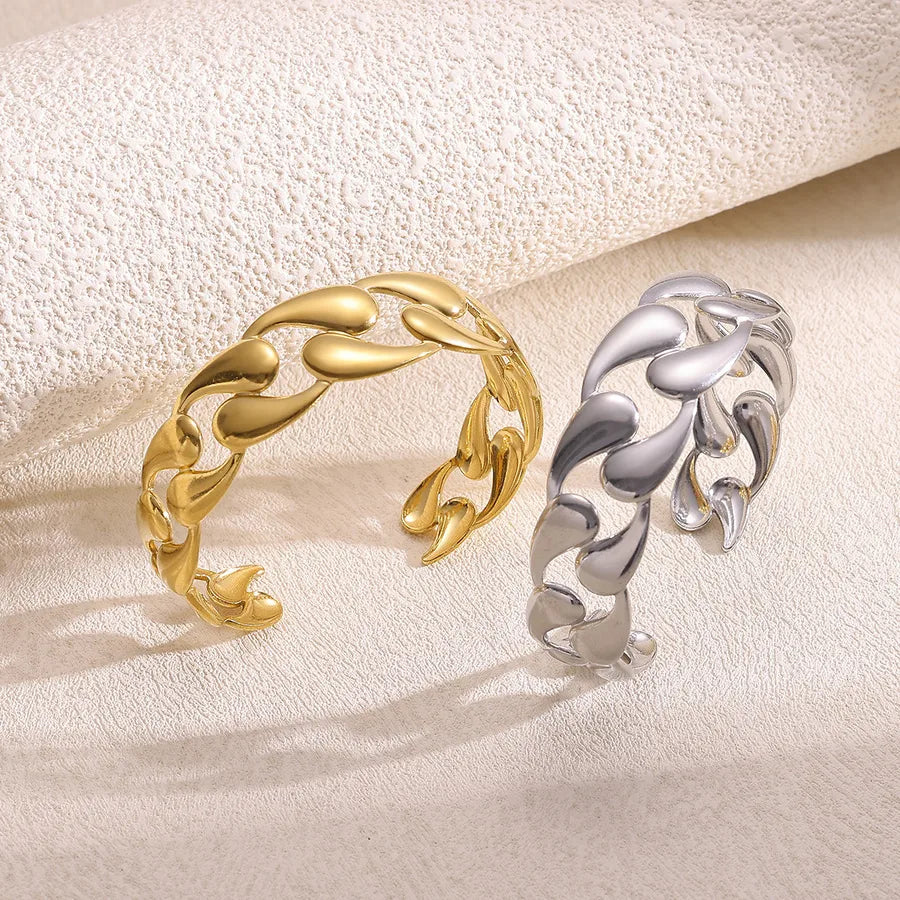 Geometric Open Hand Stainless Steel Bracelet