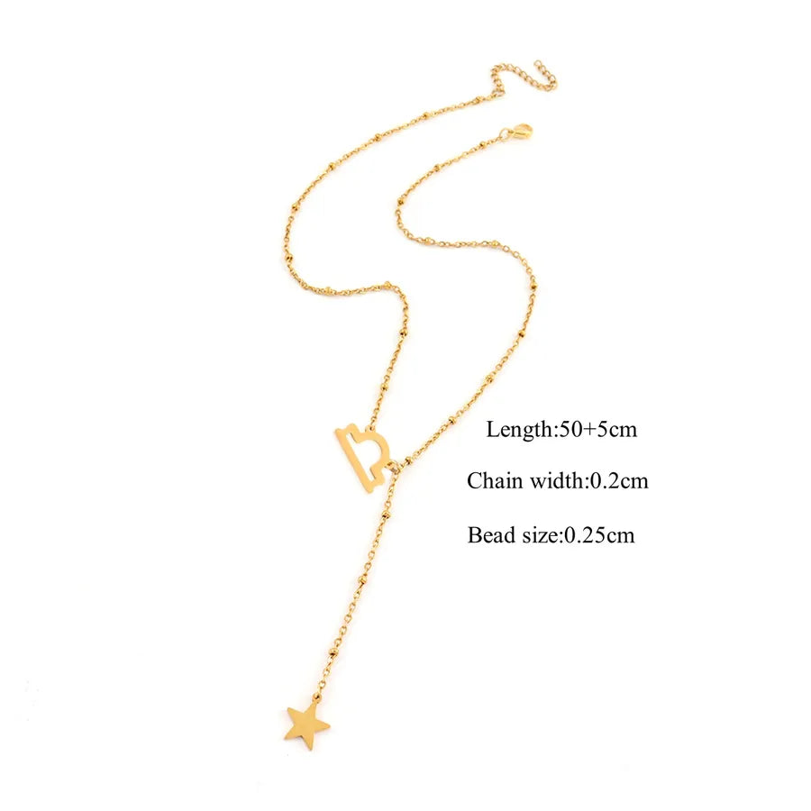 Gold Constellation Pendant Necklace – Stainless Steel Gold Libra