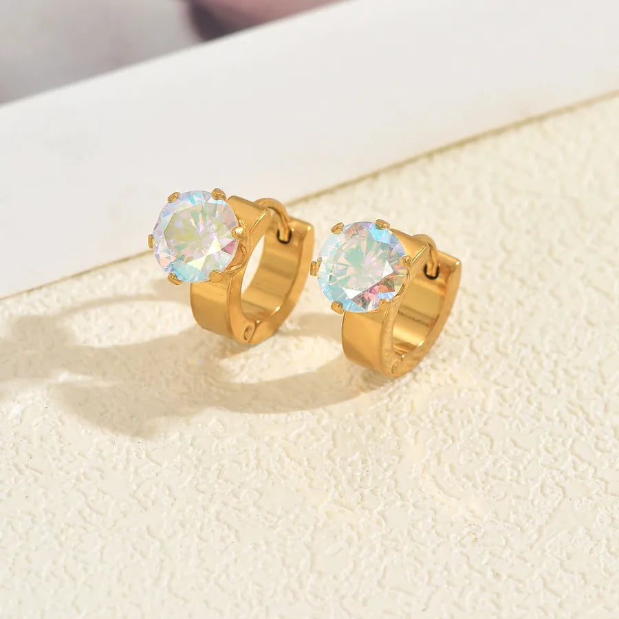 Gold Heart Glow Zircon Earrings