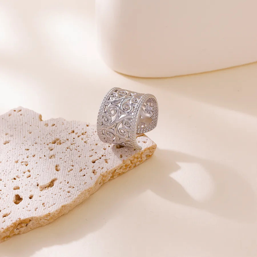 18K Gold Plated Geometric Open Ring for Women