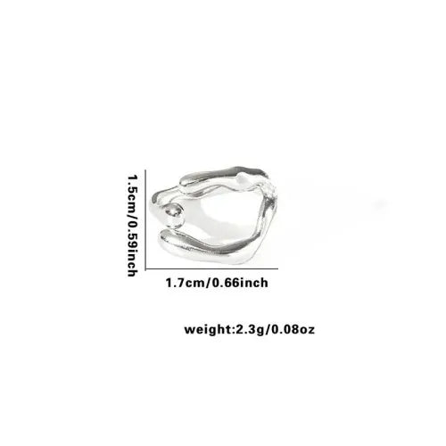 Titanium Steel Fish Tail Ring for Women Adjustable Opening TYR0427