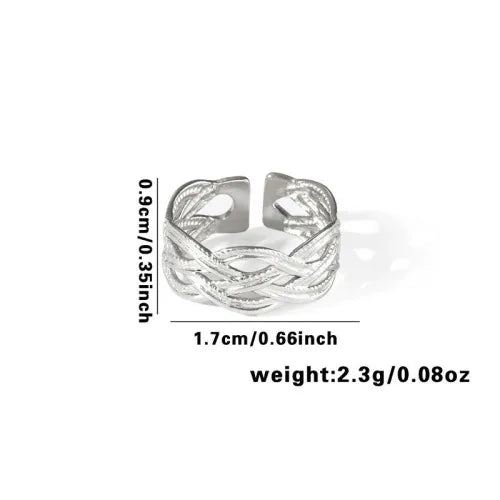 Titanium Steel Fish Tail Ring for Women Adjustable Opening TYR0430$