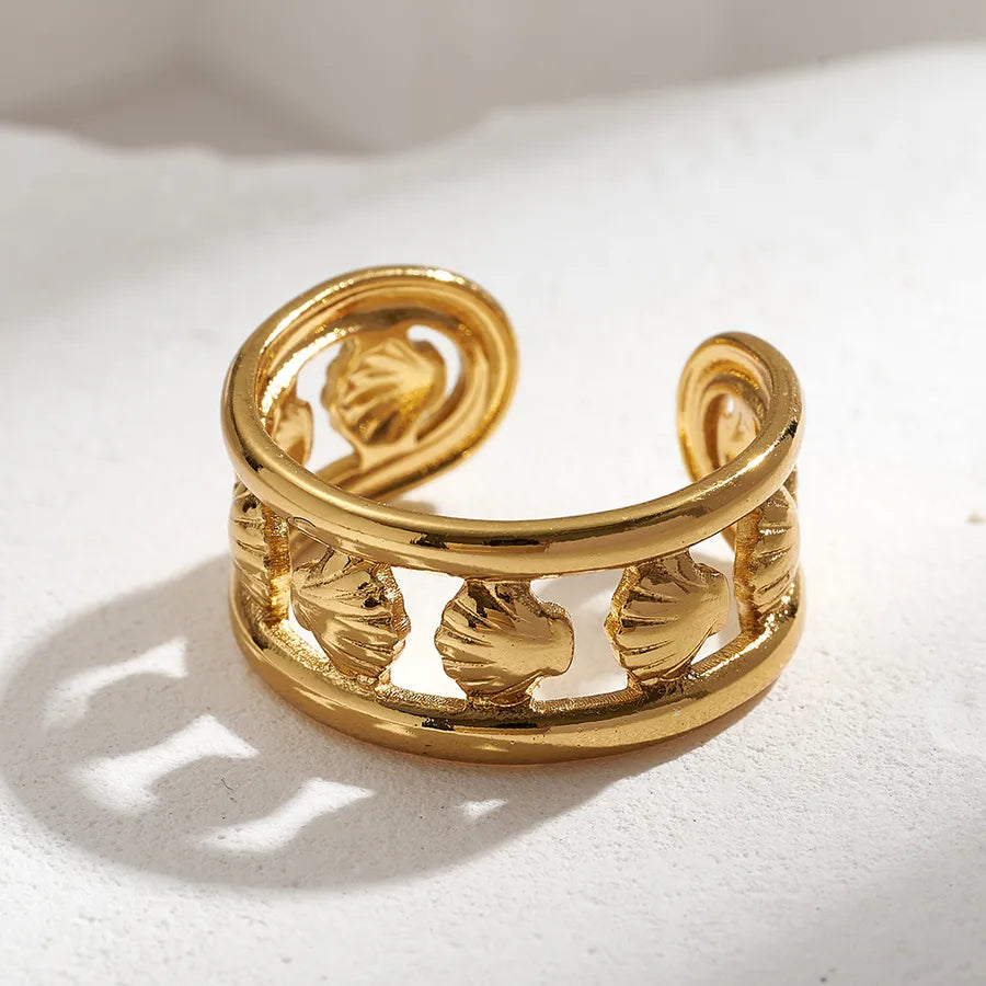 Gold Plated Stainless Steel Open Ring for Women