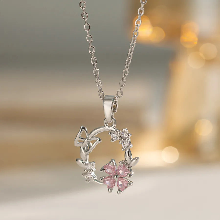 Butterfly Dream Titanium Pendant Necklace A8211 Four-leaf Dreamweaver Necklace