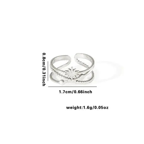 Titanium Steel Fish Tail Ring for Women Adjustable Opening TYR0402