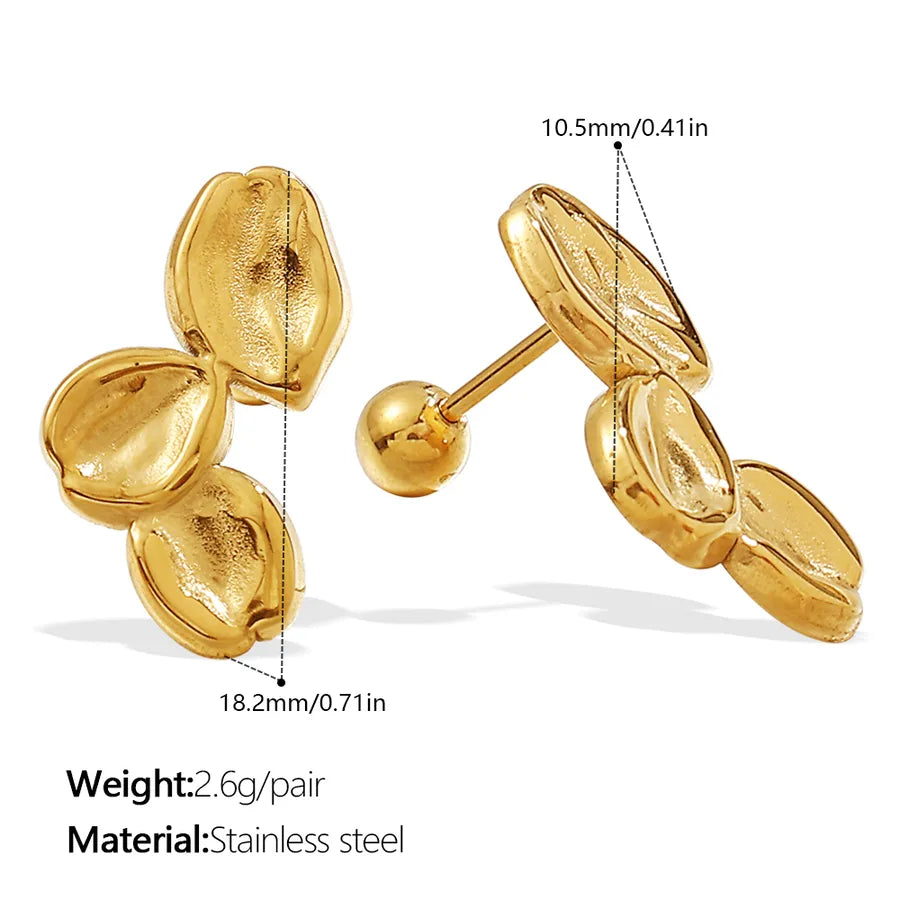 Gold Plated Stainless Steel Bear Earrings EH1205G Piercing Earrings